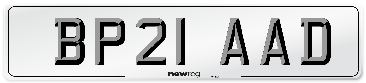 BP21 AAD Number Plate from New Reg